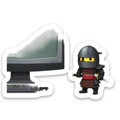 katana and old japan computer sticker