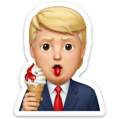 Trump eating ice cream sticker