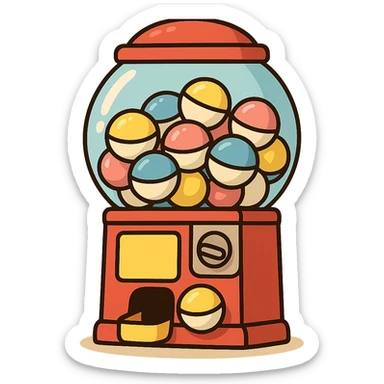 roblox gacha simple bold toy capsule machine vibrant game reward theme sticker