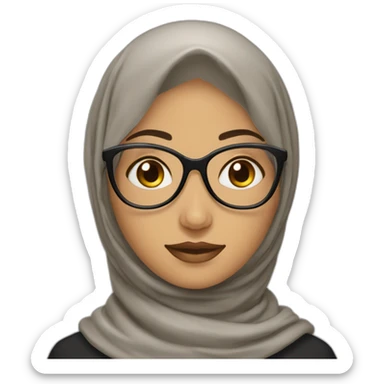 femme agée mosulmane avec hijab avec les lunettes sticker