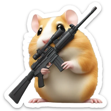 hamster ith a rifle sticker