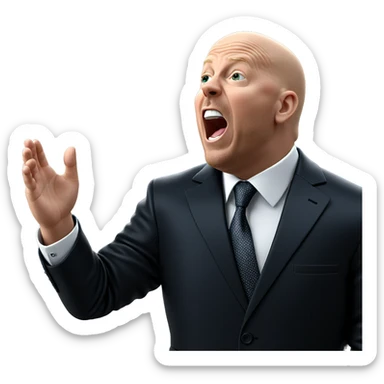 bald boy in formal suit sticker