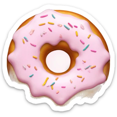 Donut with white frosting and light pink sprinkles  sticker