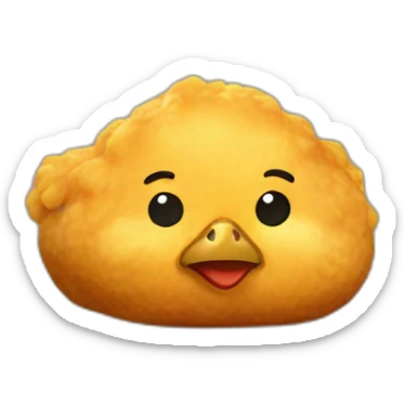 a chicken becoming a nugget sticker