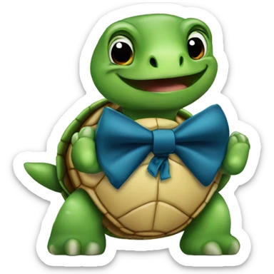 turtle with a bowtie sticker