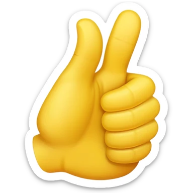 Yellow thumb up facing forward sticker
