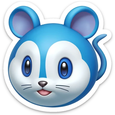 Azurill from Pokemon, blue mouse-like pokemon with bouncy ball tail sticker