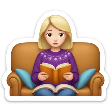Cosy Couch with reading girl sticker