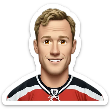 Jonathan Toews as a rainbow beach bum sticker