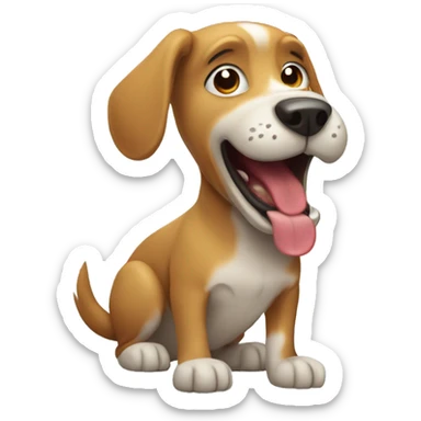 Dog who is barking sticker