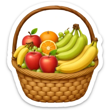 4 types of fruit in the basket sticker