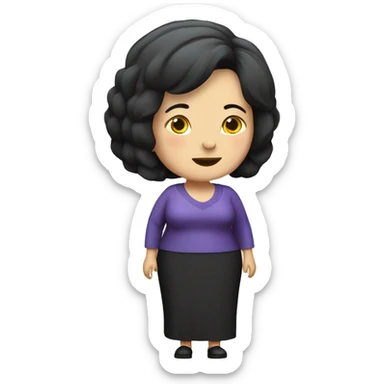 Full body plus size Old scary Russian lady with short black hair  sticker