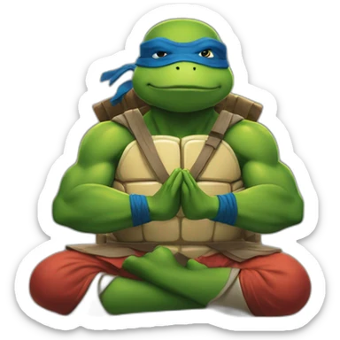 Raphael TMNT doing a meditation sticker