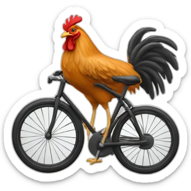 Un gallo en bicicleta  sticker