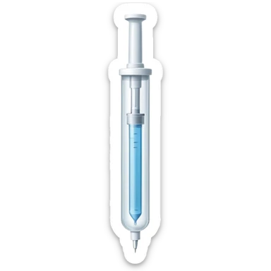 Empty medical syringe with no liquid inside, clear barrel sticker