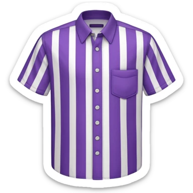 white and dark violet vertically striped shirt sticker