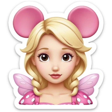 Blonde fairy wearing Minnie Mouse ears  sticker