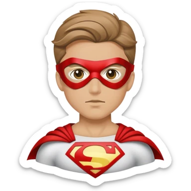 Upper body superhero with eye mask sticker