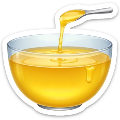 a bowl of yellow liquid, minimal, simple, clear sticker