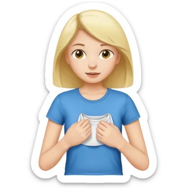 girl putting clothes sticker