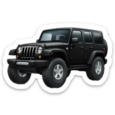 Jeep wrangler black jk with big tyres  sticker