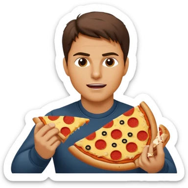 Tom Cruise eating cat pizza sticker