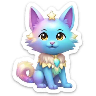 Anthro Shiny Colorful Pastel Glitter Sparkle Stars Gradient Anime Chibi Animal-Fakémon-Pokémon-Hybrid Fur Sona sticker