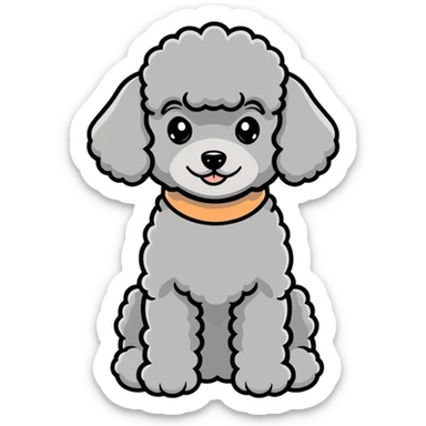Gray miniature Poodle sticker