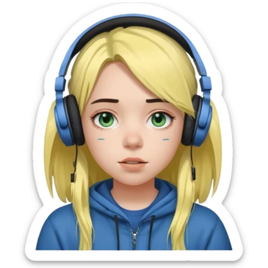 Girl listening to Billie eilish  sticker