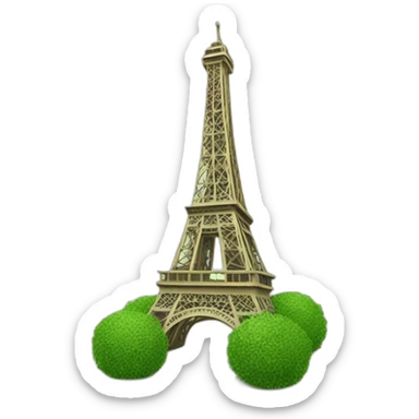 Tour Eiffel avec de l'herbes sticker