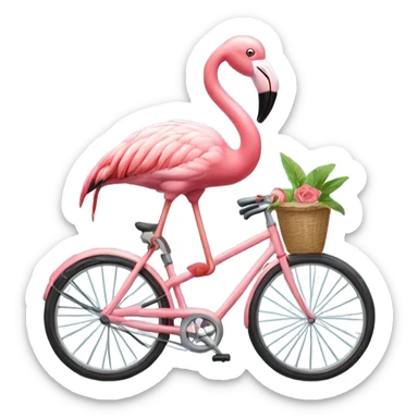 Flamingo riding a bike  sticker