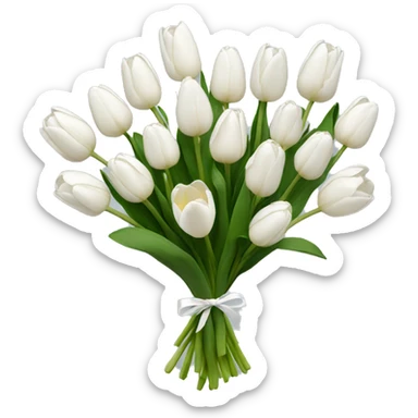 white tulip bouquet  sticker