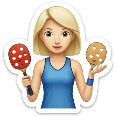 Female pickle playing pickleball sticker