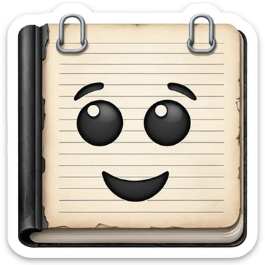 BLACK AND WHITE WRITTEN PAPER BOOK sticker