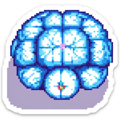 pixel art brain, small and blocky, classic 8-bit style sticker