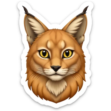 un Lynx Caracal Réaliste avec un Chardonnet (Oiseau) sur l'épaule sticker