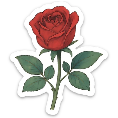 ghibli style rose sticker