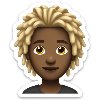 brown skin boy with blonde and brown dreads sticker