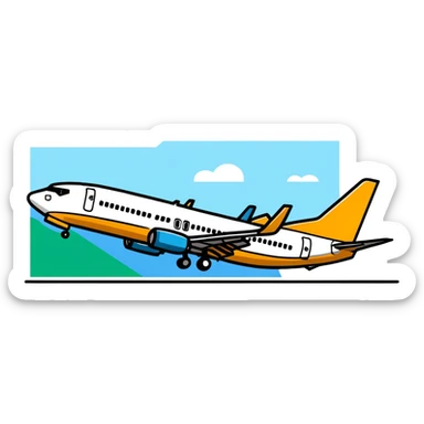 Boeing 737 with bears behind the windows sticker