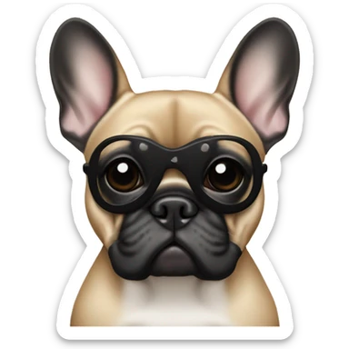 Fawn French bulldog with black mask sticker