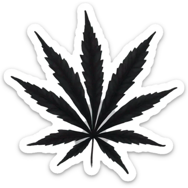 Black weed leaf sticker
