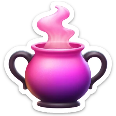 Pink ombre witching brew pot with bubbles and glitter  sticker