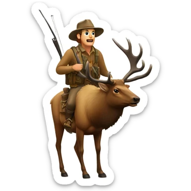 Elk hunting sticker