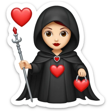 lady reaper with hearts sticker