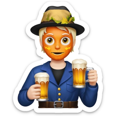 Halloween with beer sticker