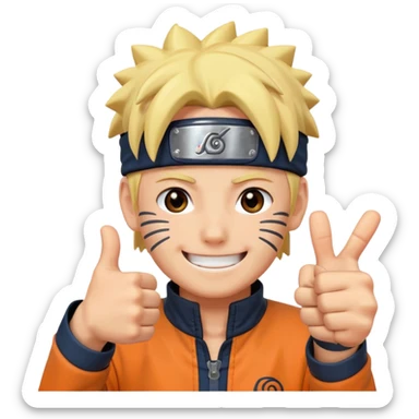 naruto shows thumbsup sticker