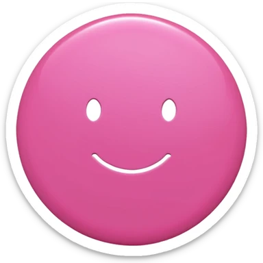 "Solid glossy pink circle emoji. No face or icons. Match color and 3D shine of Notion pink heart emoji (🩷)." sticker
