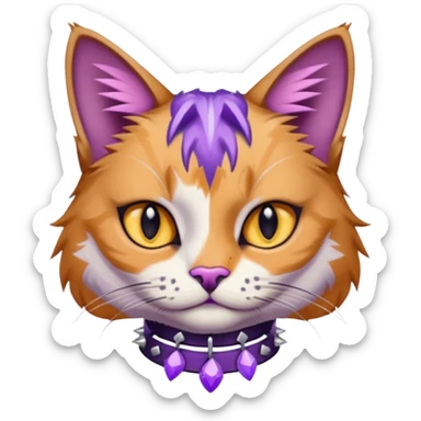 Cailco cat hybrid wildcat collar purple spike a sticker