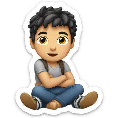 niño moreno con tupe sticker