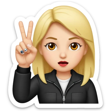 A baddie showing middle finger  sticker